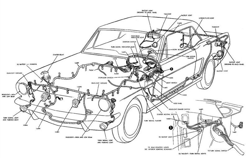 Electrical Harness Drawing for 1966 Mustang External