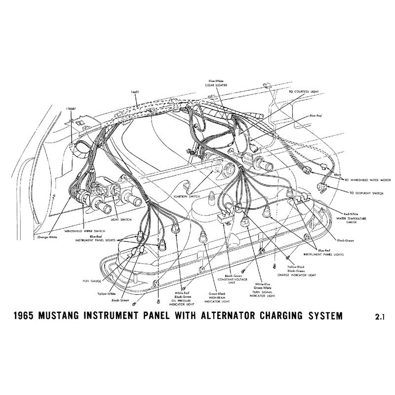 Electrical Schematic for 1965 Mustang Dash Cluster