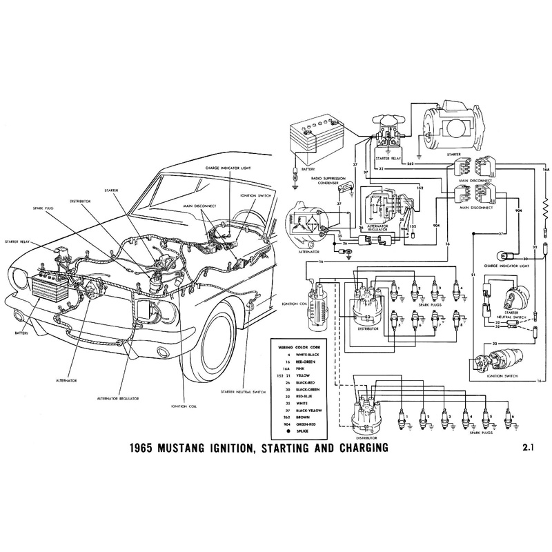Electrical Schematic for 1965 Mustang Ignition & Charging