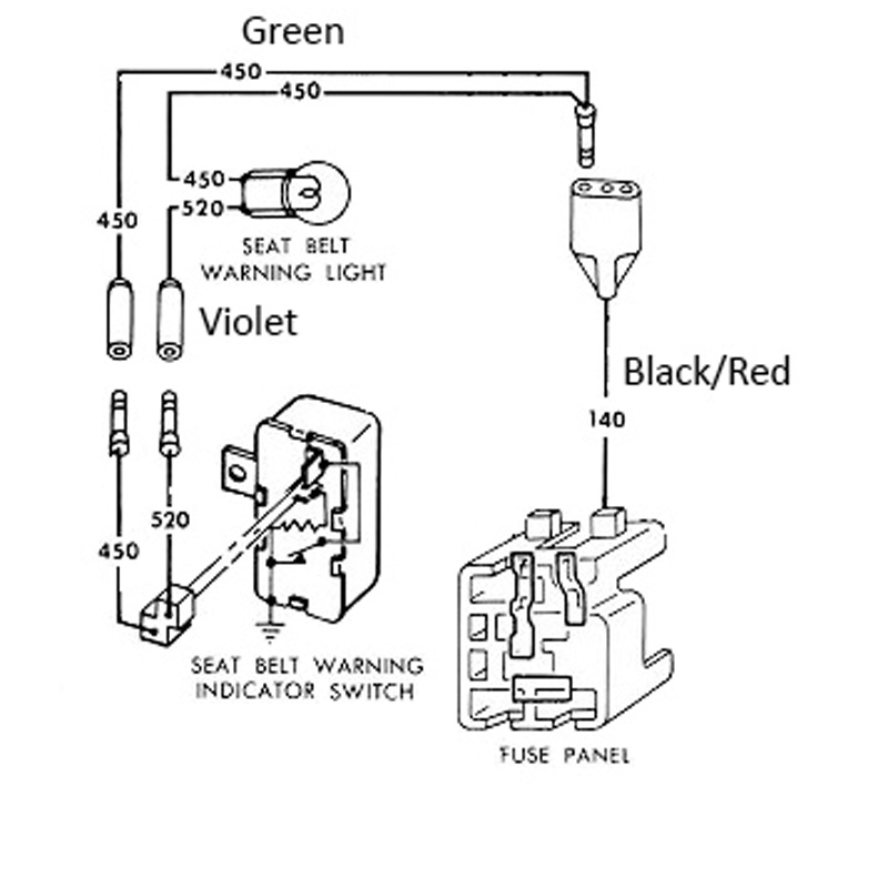 Electrical Schematic for 1965 Mustang Seat Belt Warning