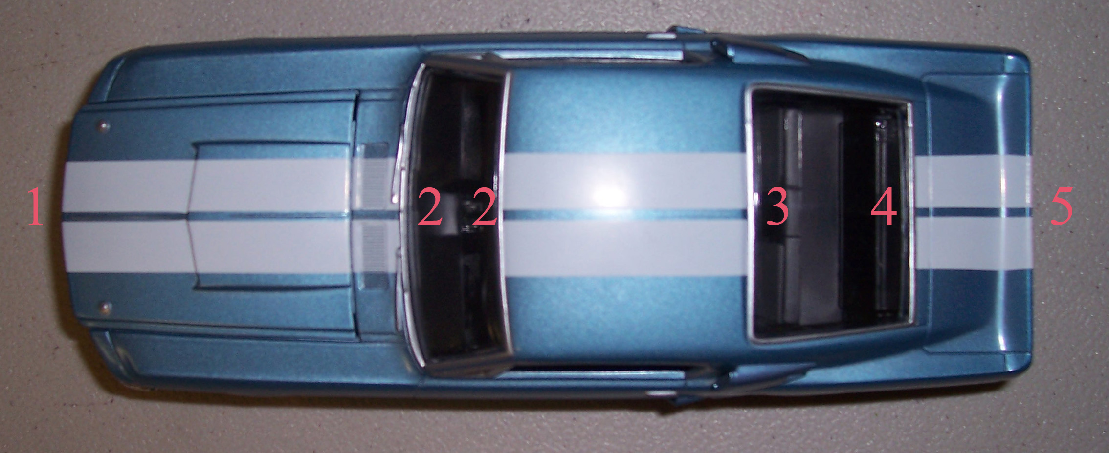 1967 Mustang lemans stripe specs