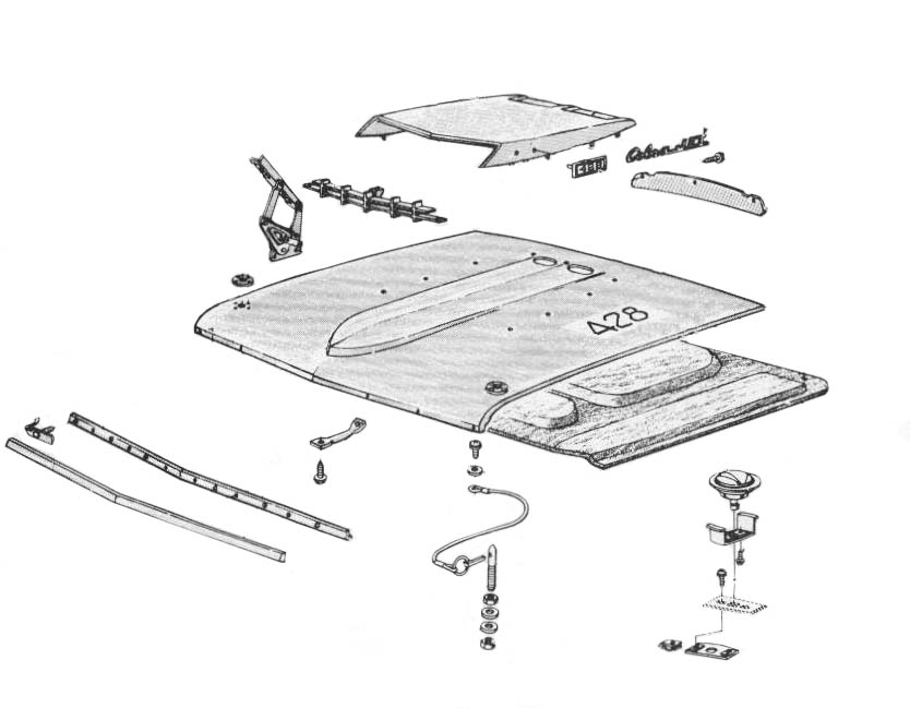 1969 Mustang Standard Hood Drawings