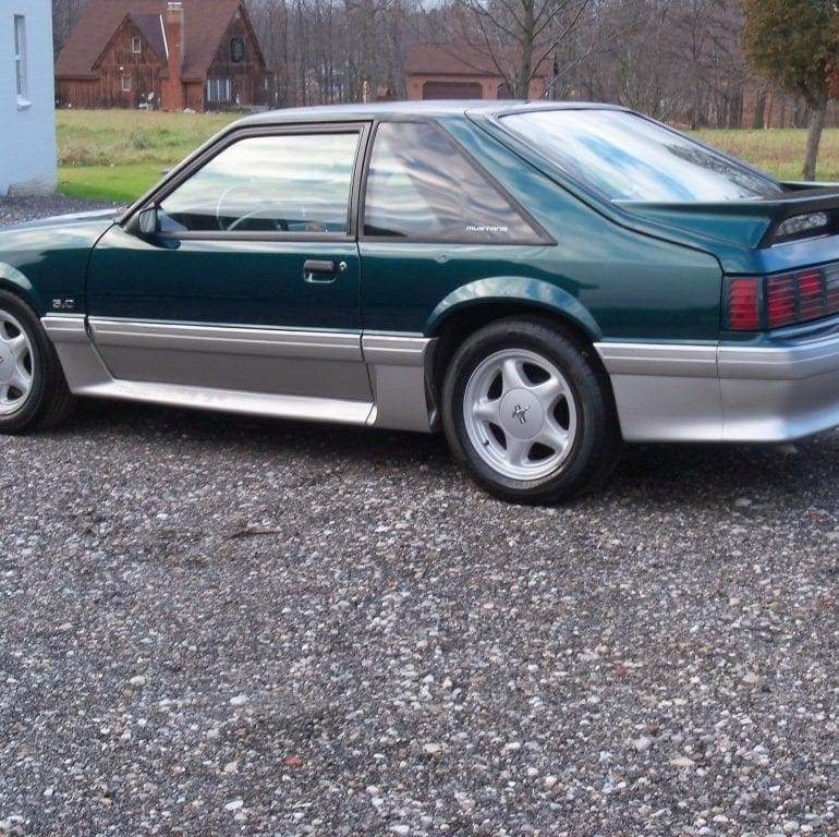 Deep Emerald Green 1990 Ford Mustang