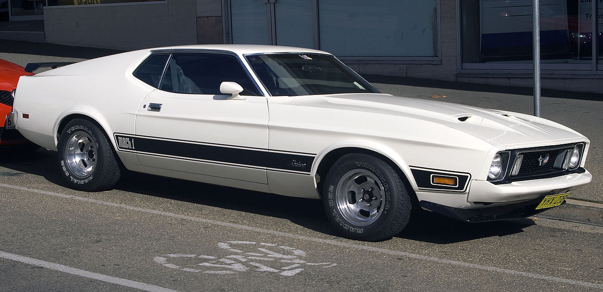 White 1973 Ford Mustang