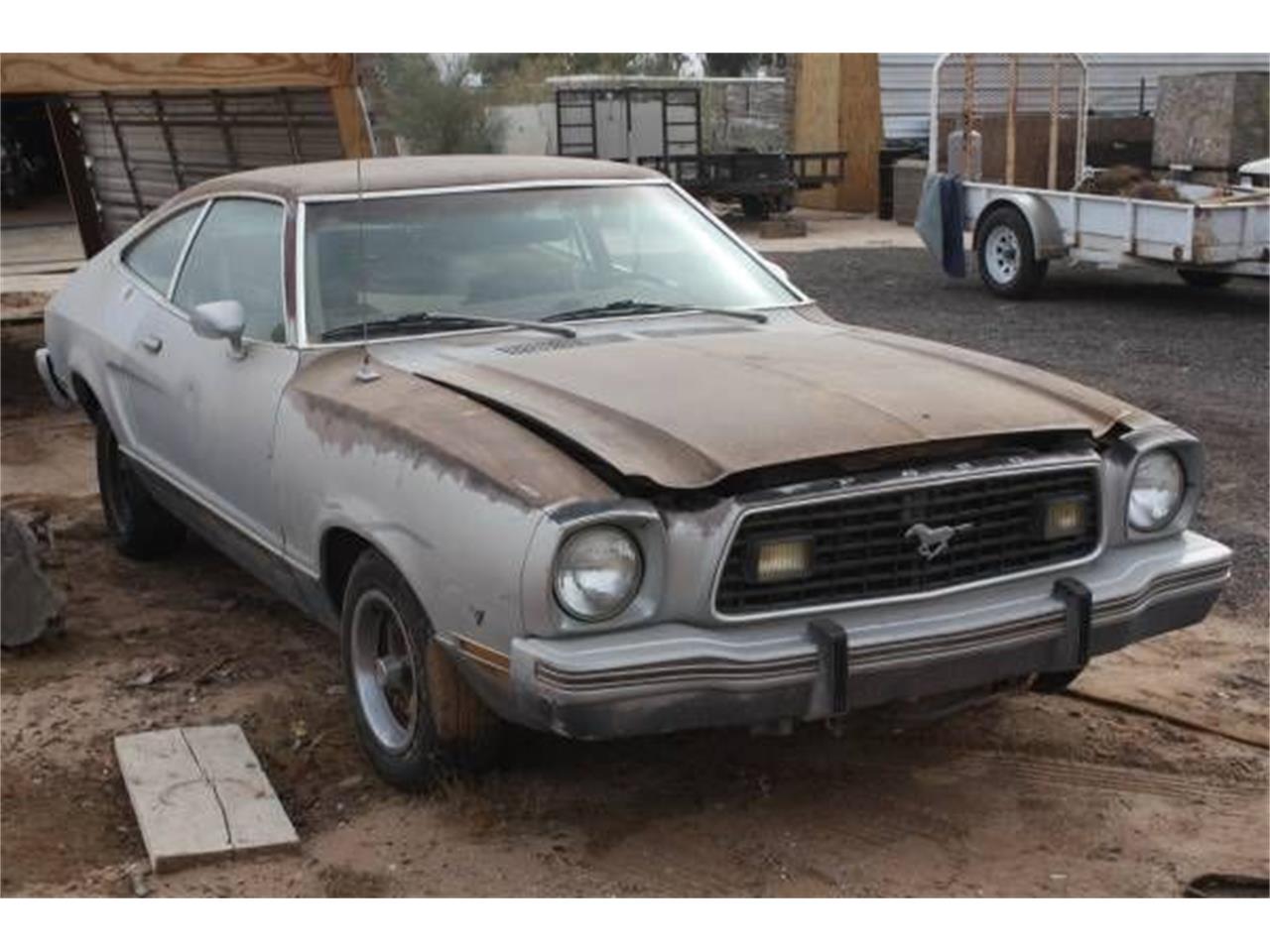 Silver 1977 Ford Mustang