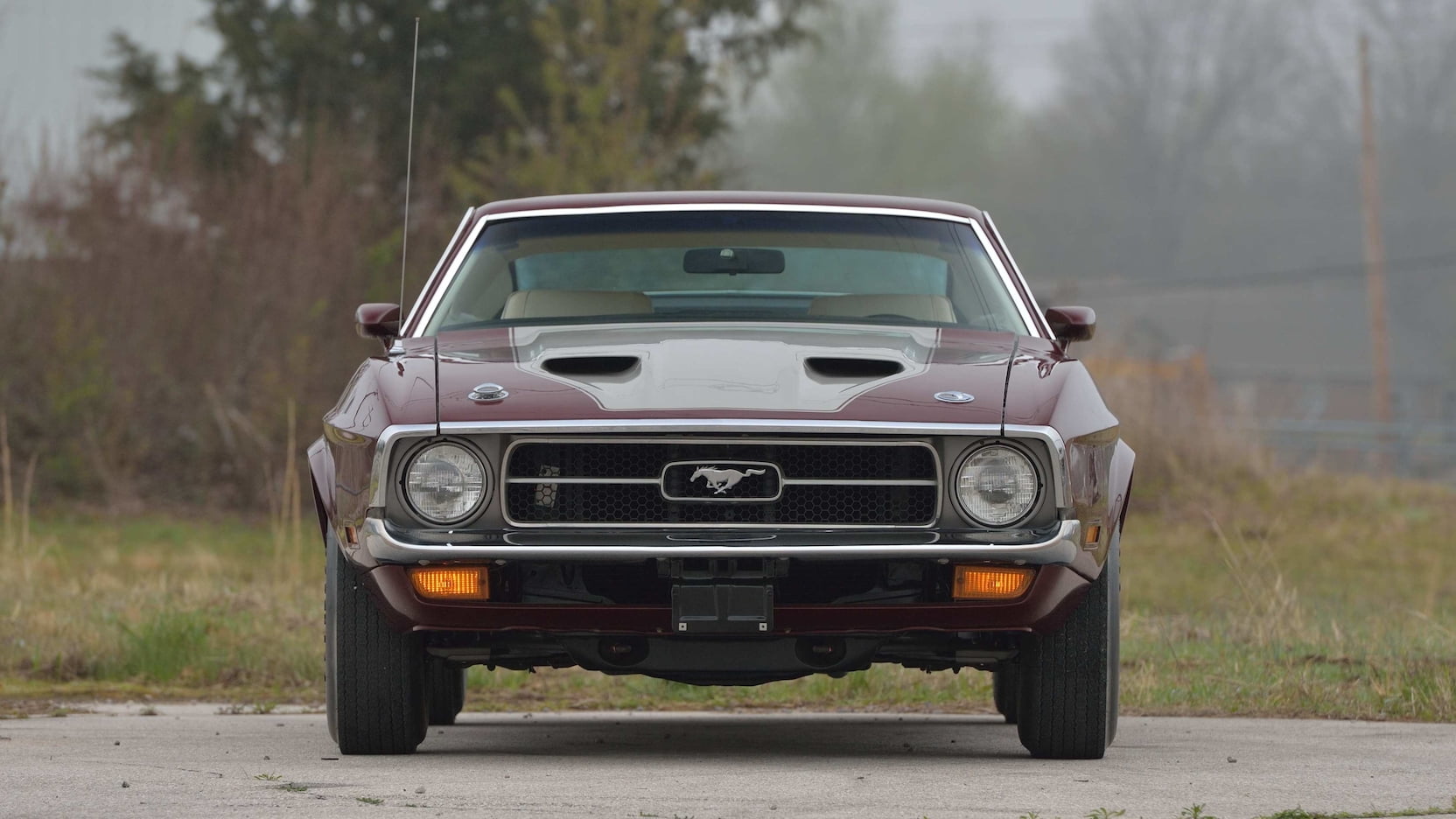 Maroon 1971 Ford Mustang