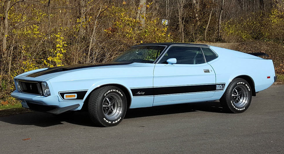 Light Blue 1973 Ford Mustang