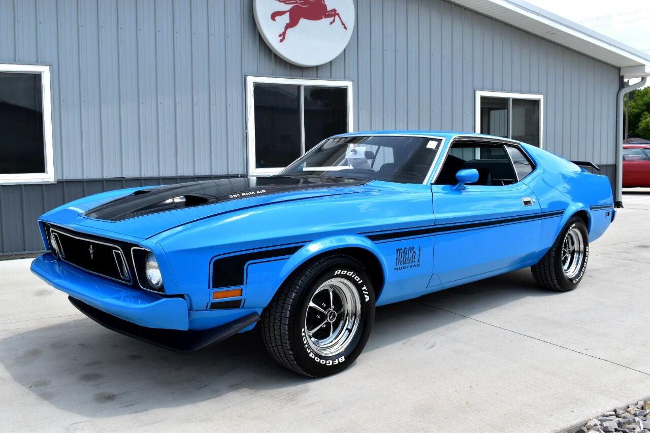 Medium Aqua 1973 Ford Mustang