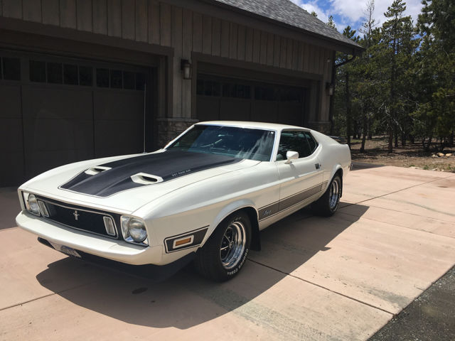 White 1973 Ford Mustang
