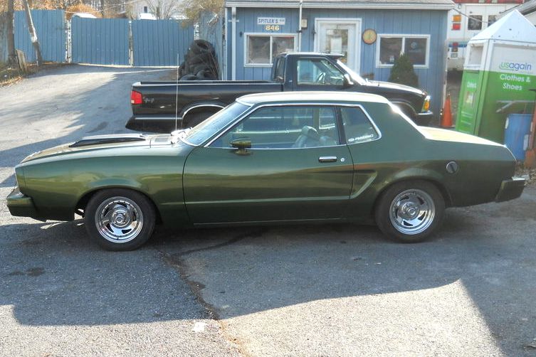 Dark Yellow Green 1974 Ford Mustang