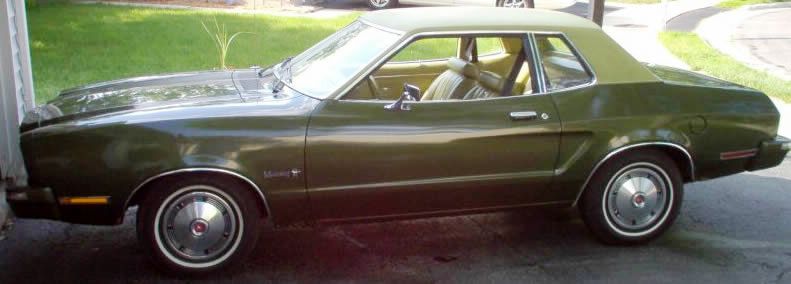 Dark Yellow Green 1974 Ford Mustang