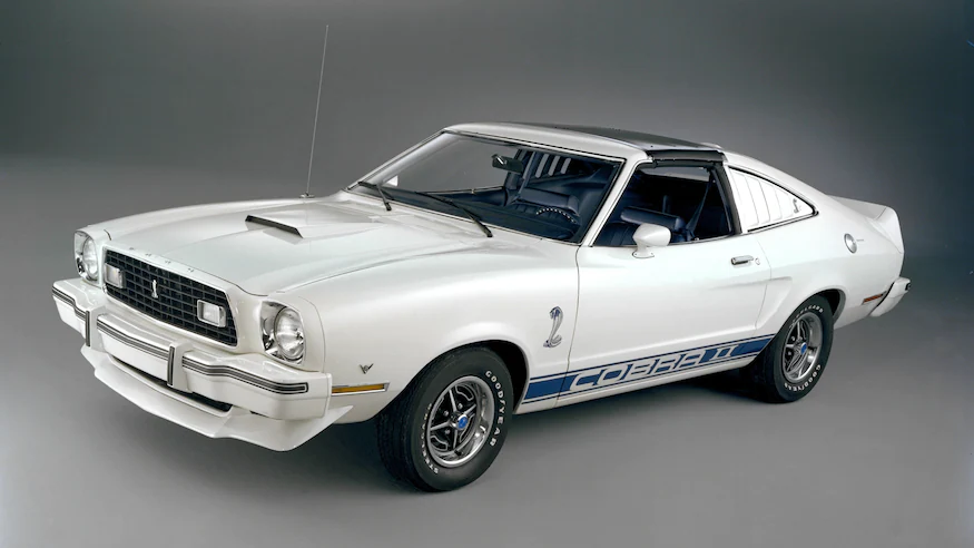 White 1975 Ford Mustang