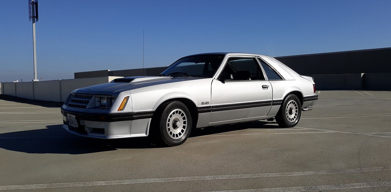 Silver 1982 Ford Mustang