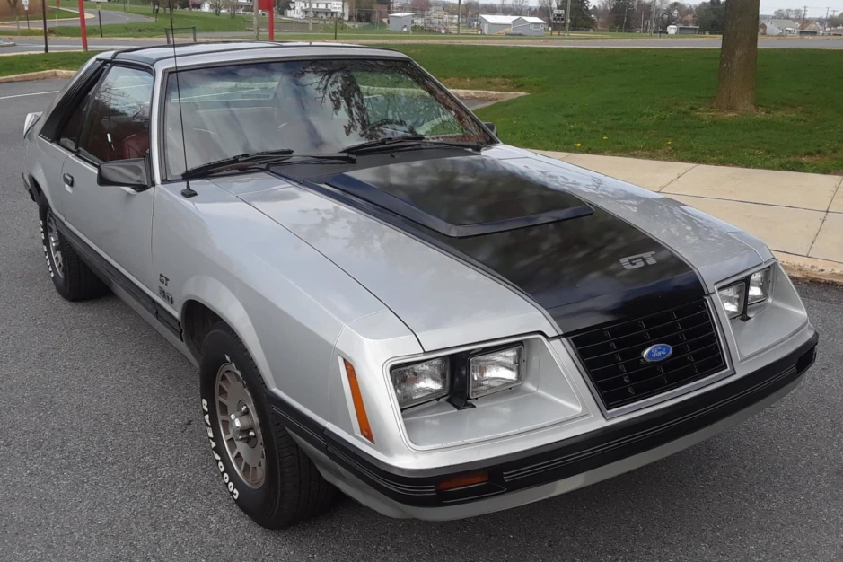 Silver 1983 Ford Mustang