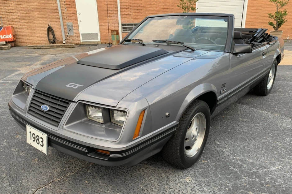 Silver 1983 Ford Mustang