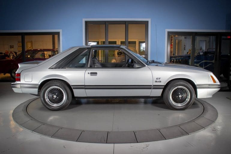 Silver 1984 Ford Mustang