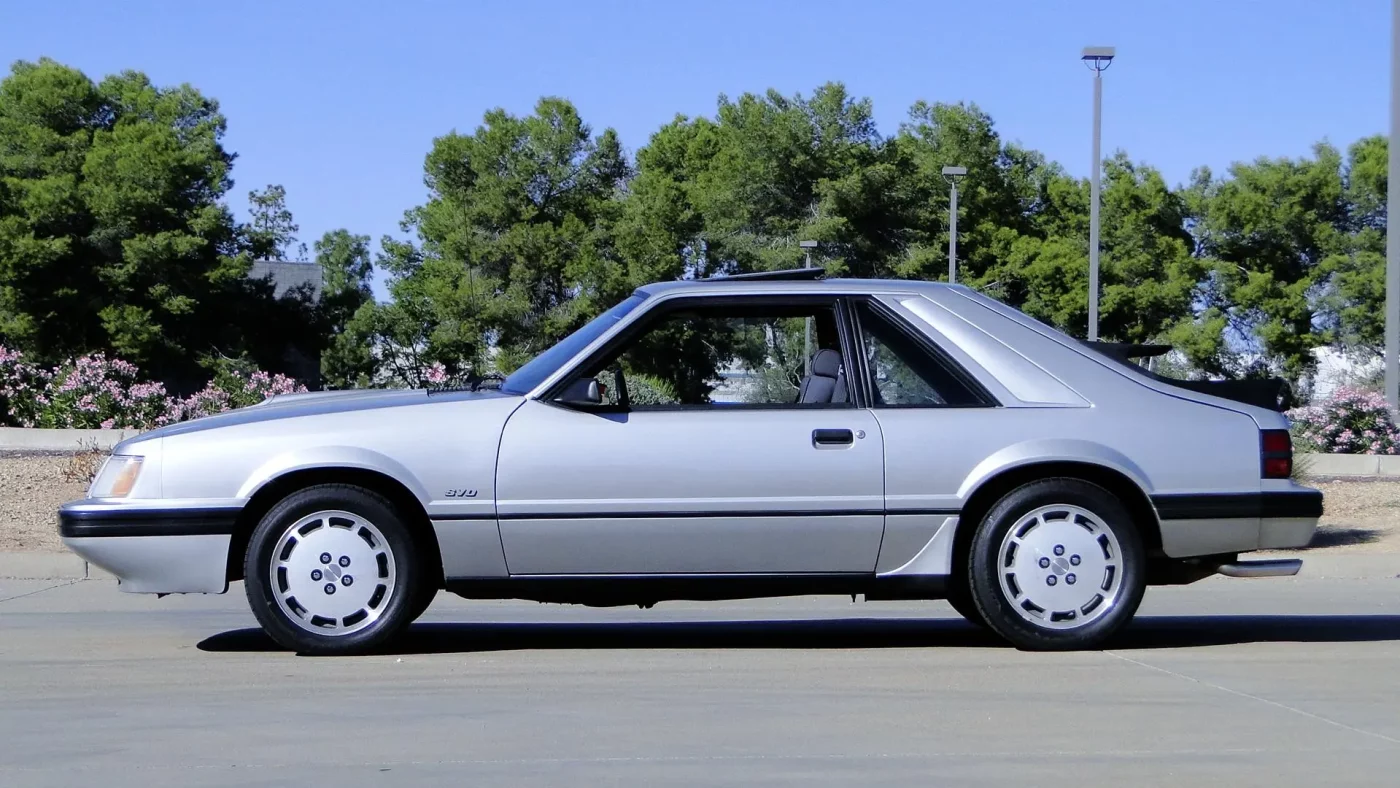 Silver 1984 Ford Mustang