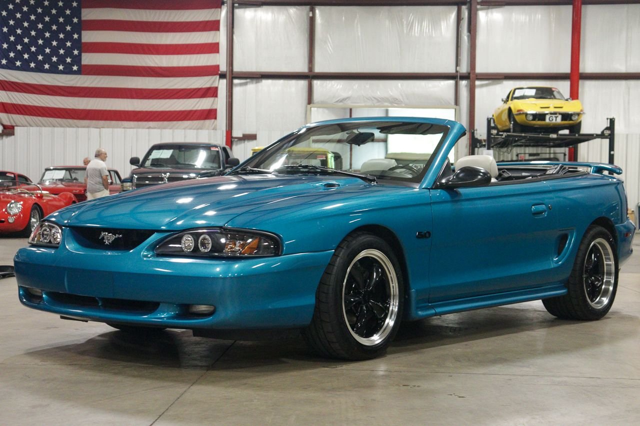 Teal 1995 Ford Mustang