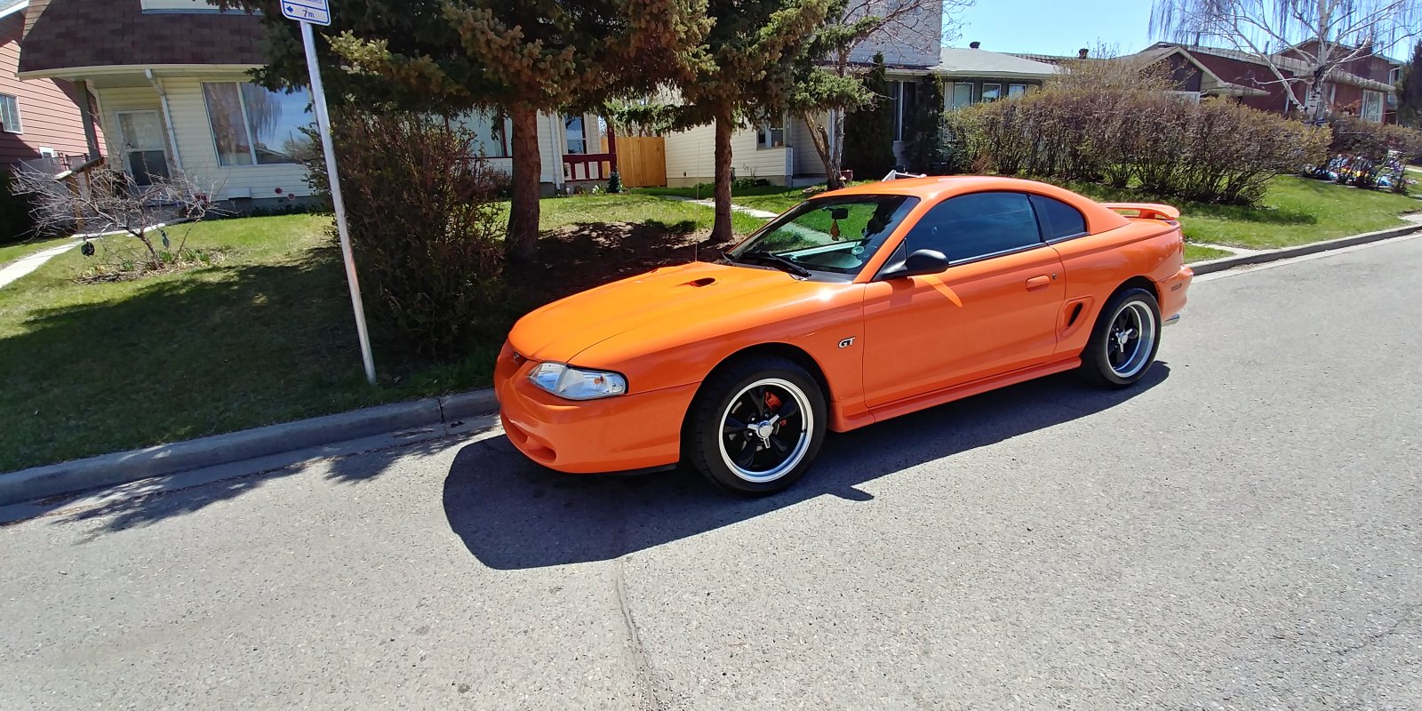 Bright Tangerine 1996 Ford Mustang