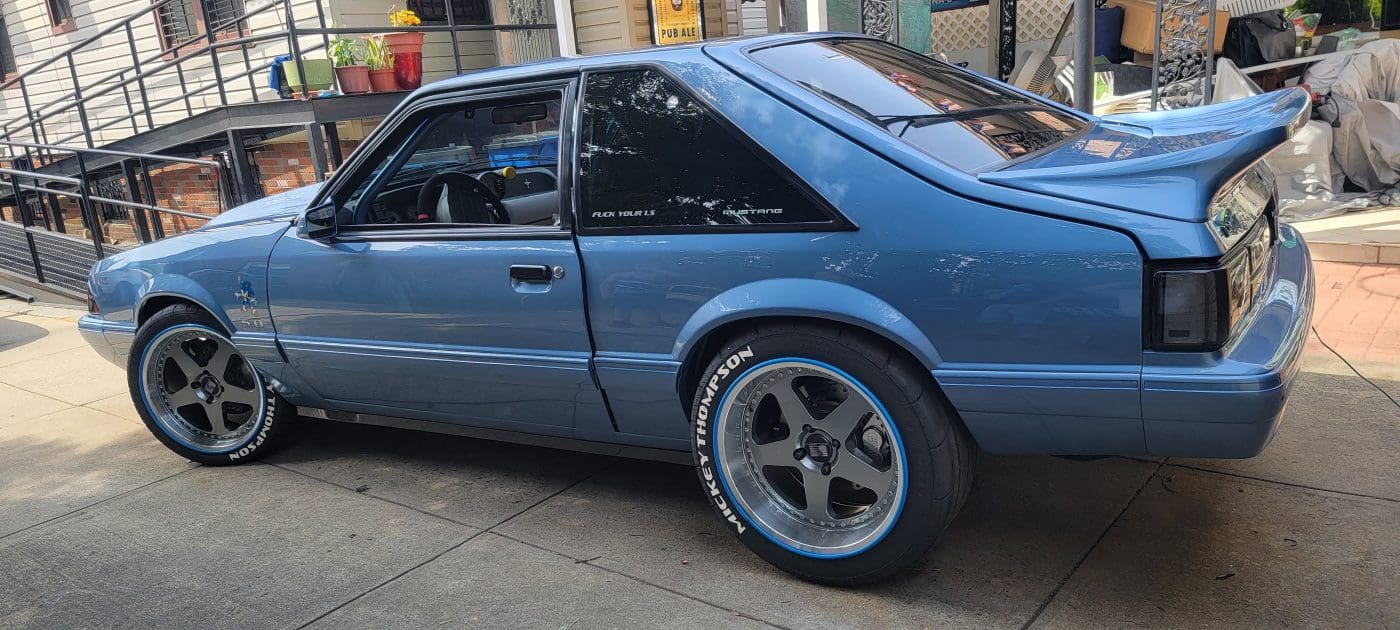 Light Crystal Blue 1990 Ford Mustang