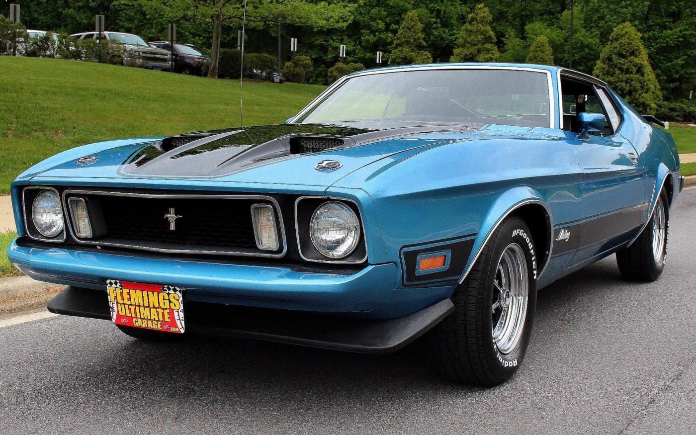 Medium Aqua 1973 Ford Mustang