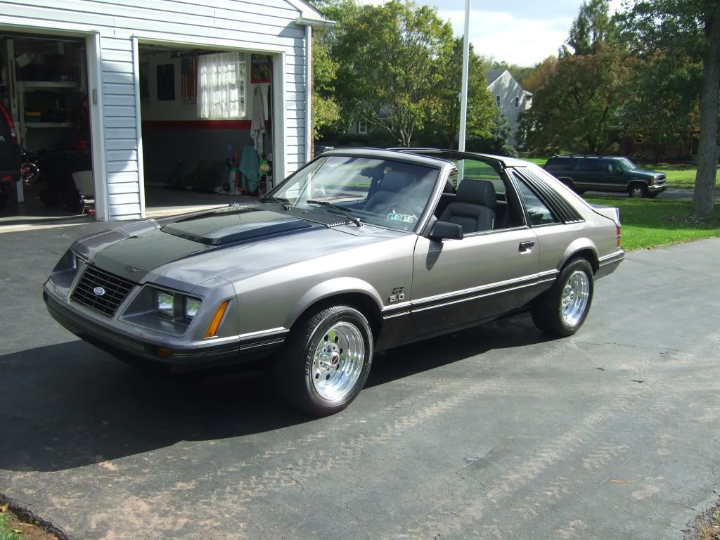 Silver 1983 Ford Mustang