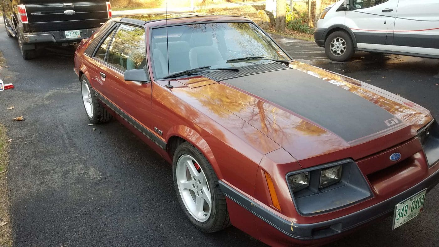 Medium Canyon Red 1985 Ford Mustang