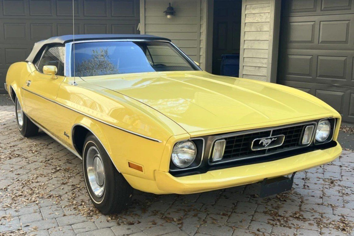 Light Yellow Gold 1973 Ford Mustang