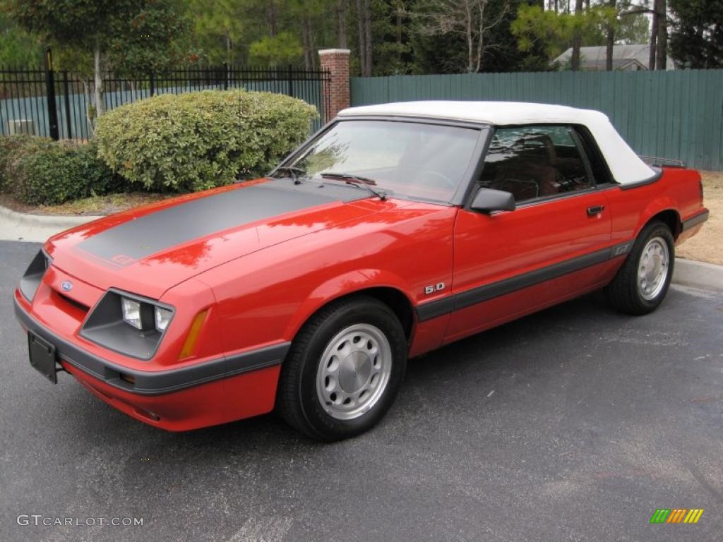 Bright Red 1986 Ford Mustang