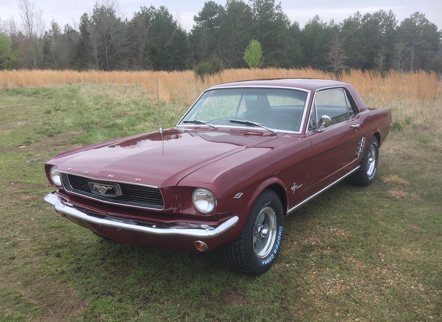 Vintage Burgundy 1966 Ford Mustang