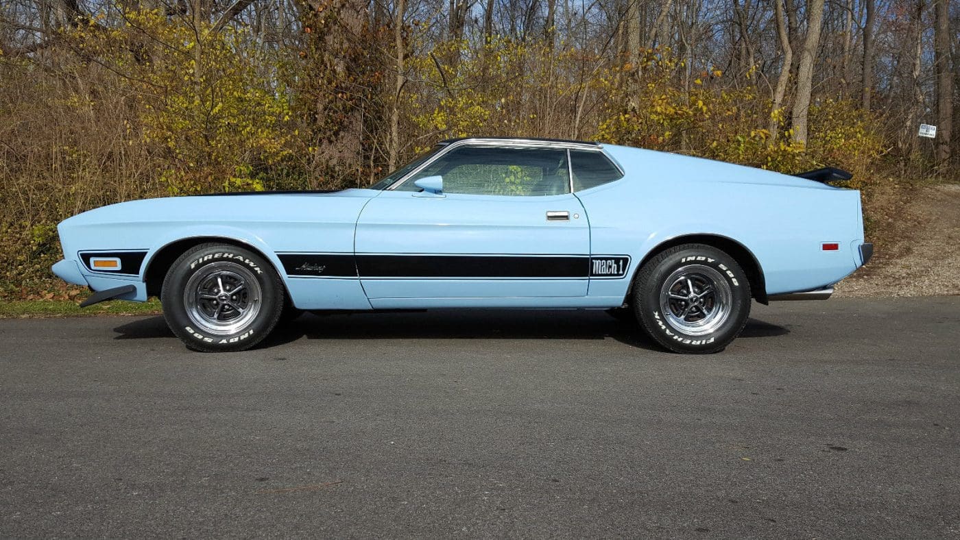 Light Blue 1974 Ford Mustang