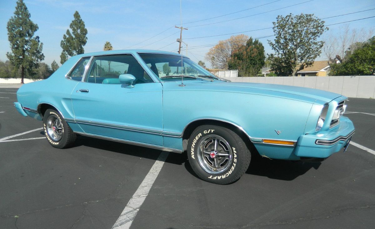 Light Aqua 1977 Ford Mustang