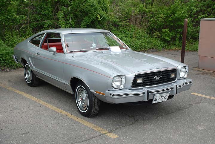 Silver 1977 Ford Mustang