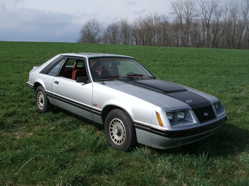 Silver 1984 Ford Mustang