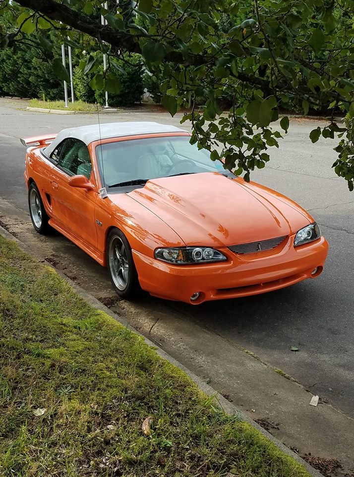 Bright Tangerine 1996 Ford Mustang