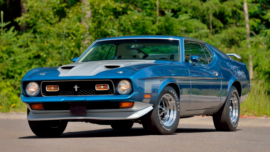 Bright Silver Blue 1971 Ford Mustang