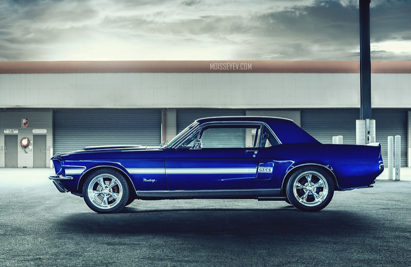 Dark Blue 1967 Ford Mustang