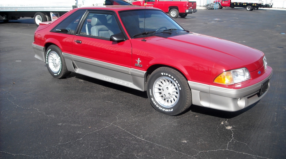 Bright Red 1989 Ford Mustang