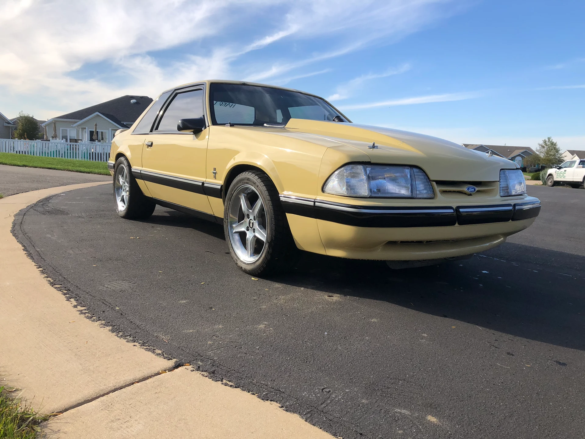 Medium Yellow 1987 Ford Mustang