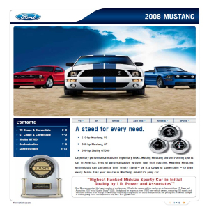 free 2008 ford mustang sales brochures