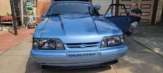 Light Crystal Blue 1990 Ford Mustang