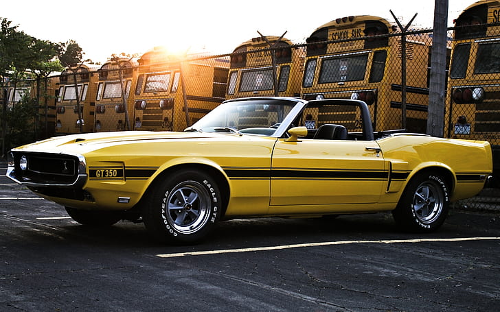 Bright Yellow 1969 Ford Mustang
