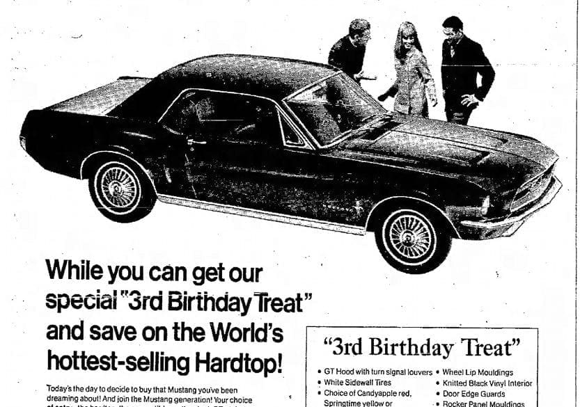 67 Third Birthday Treat Mustang