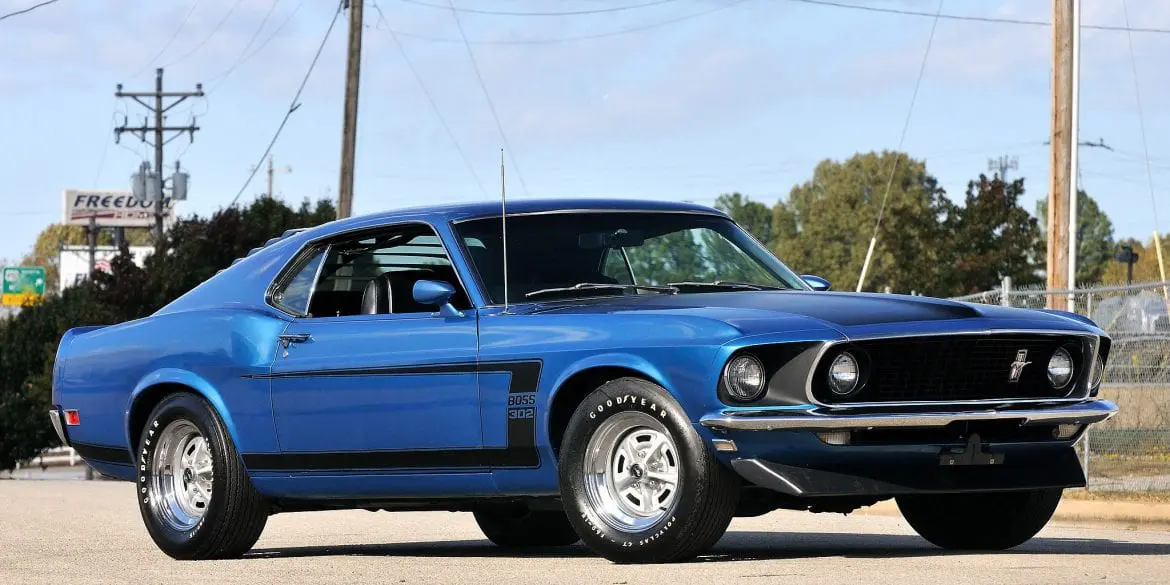 Blue 1969 Ford Mustang Boss 302