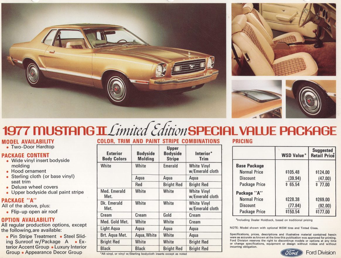 1977 Ford Mustang Limited Edition Special Value