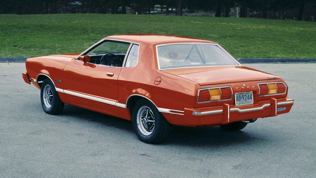 The 1974 Ford Mustang II notchback. 