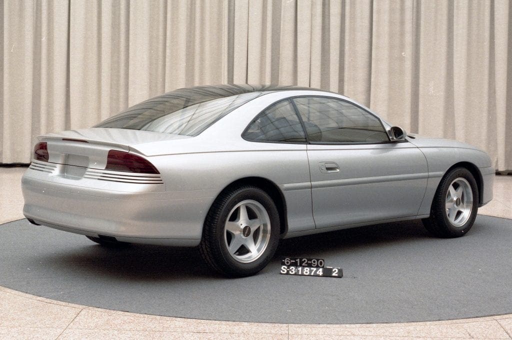 1990 clay model of the SN95 Mustang. From this model early design elements begin to coalesce towards the car's ultimate final design.