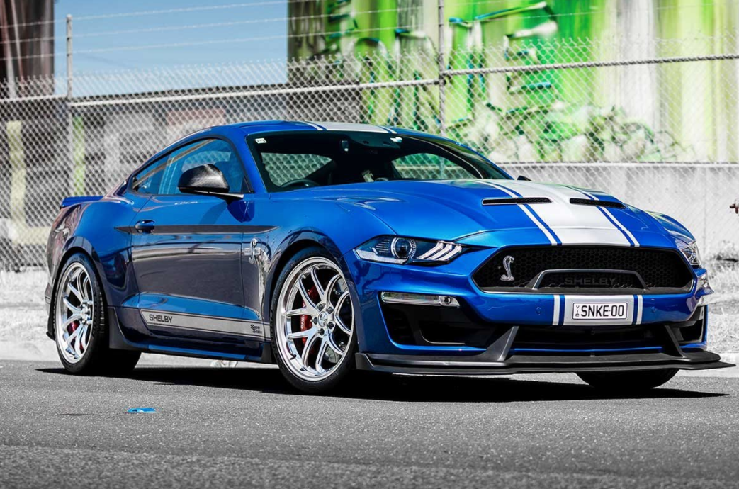 Blue 2019 Super Snake Mustang