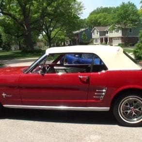 1966 Ford Mustang Convertible In Red Paint Walkaround & Engine Start-Up