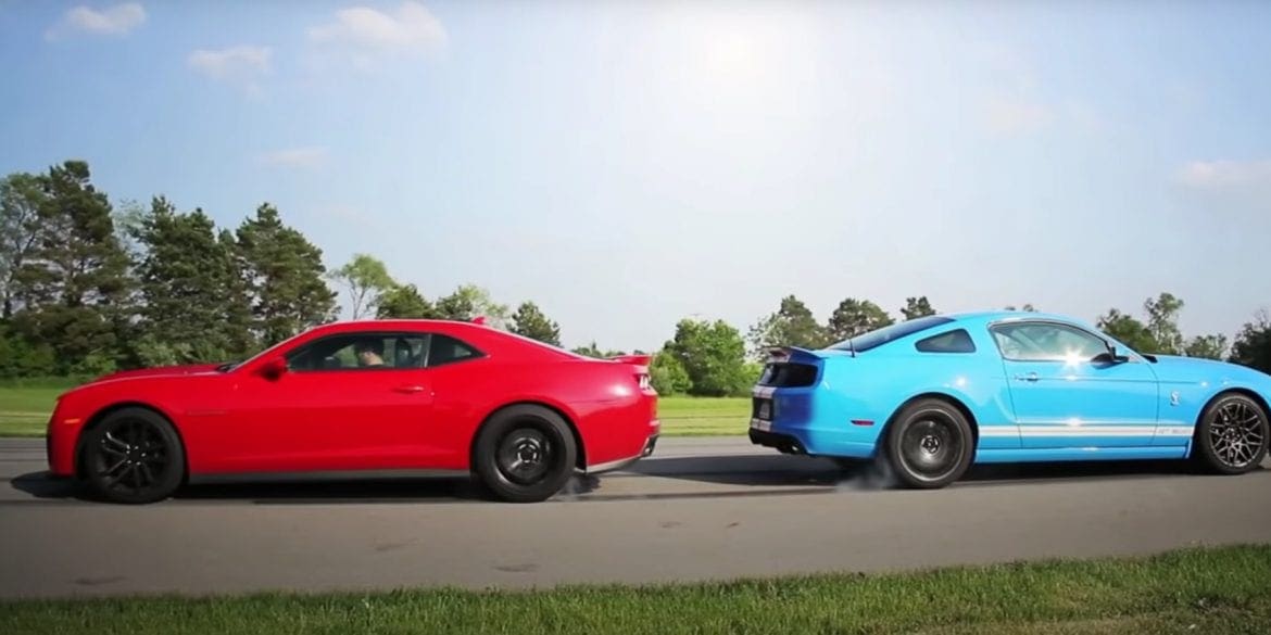Video: 2013 Ford Mustang Shelby GT500 vs 2012 Chevrolet Camaro ZL1 Showdown
